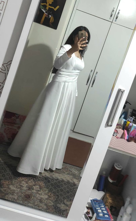 لباس مجلسی سفید پوشیده جدید