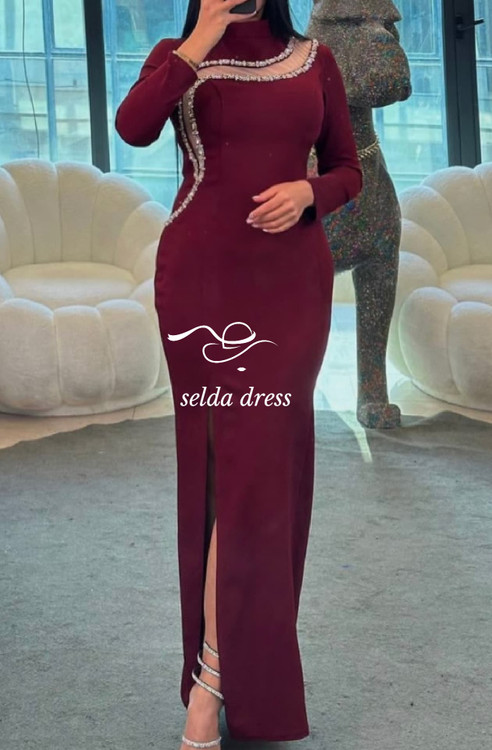 مجلسی پوشیده زرشکی