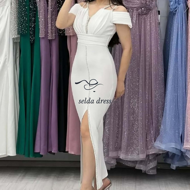 لباس عروسی کرپ سفید