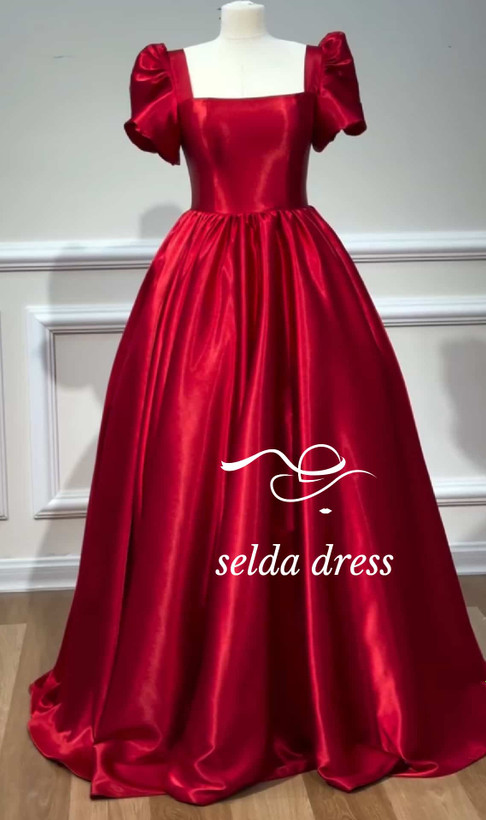 لباس ساتن پفی برای تالار