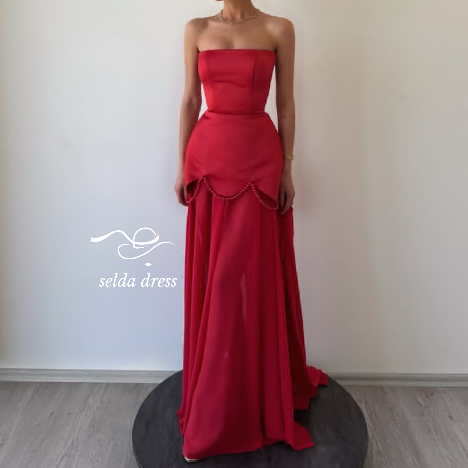 لباس شب حریر قرمز