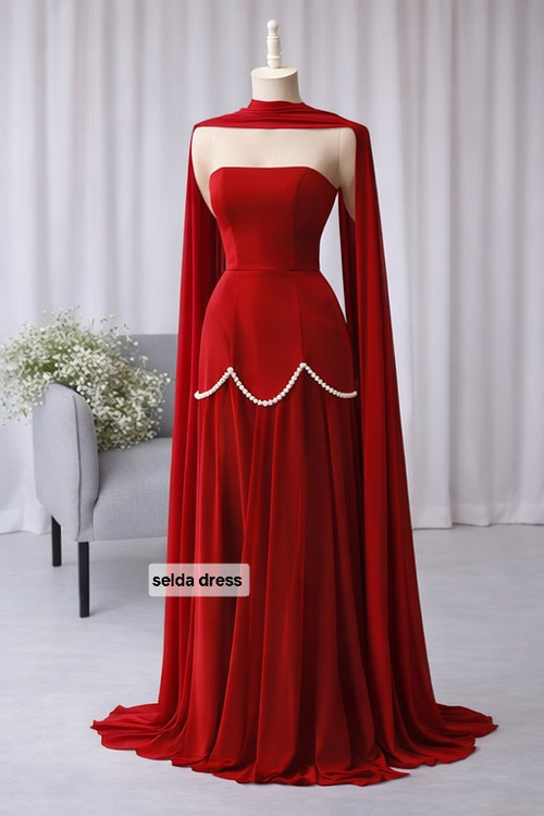 لباس مجلسی قرمز حریر