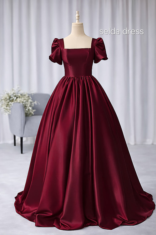 لباس شب ساتن پفی