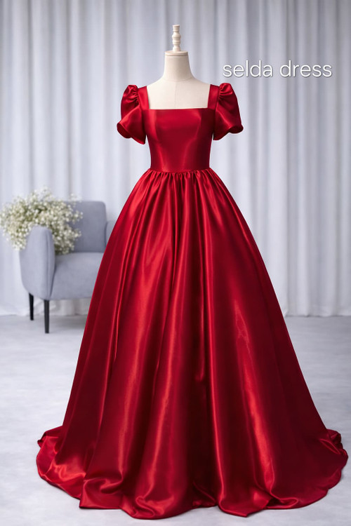 لباس ساتن پفی برای تالار