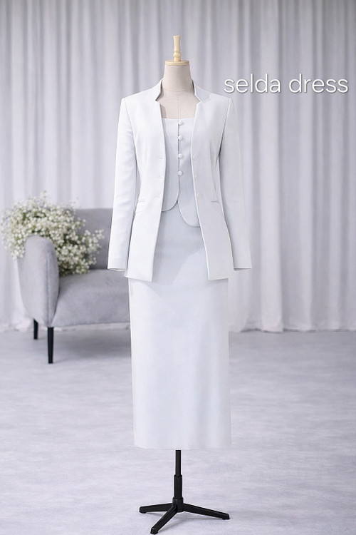 کت و دامن شیک مجلسی کرپ با جلیقه شیک زنانه