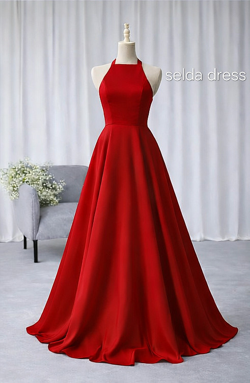 لباس مجلسی قرمز بند دار