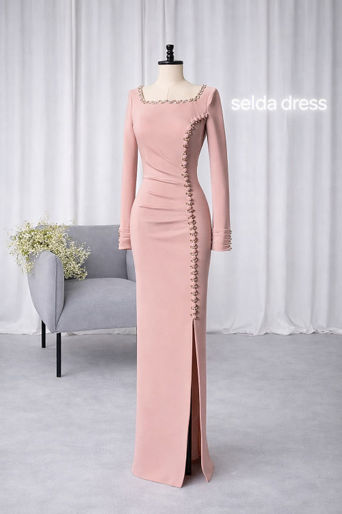 لباس مجلسی پوشیده شیک زنانه و دخترانه سنگ دوزی شده ۲۰۲۶