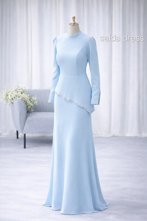 لباس شب آبی آسمانی