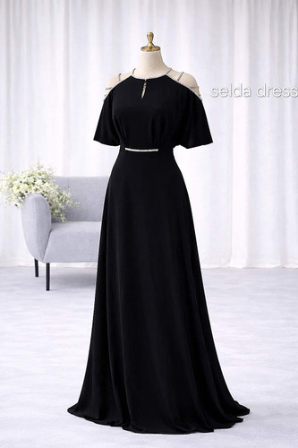 لباس مجلسی مشکی پوشیده زنانه ۲۰۲۶