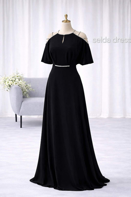 لباس مجلسی مشکی پوشیده زنانه ۲۰۲۶